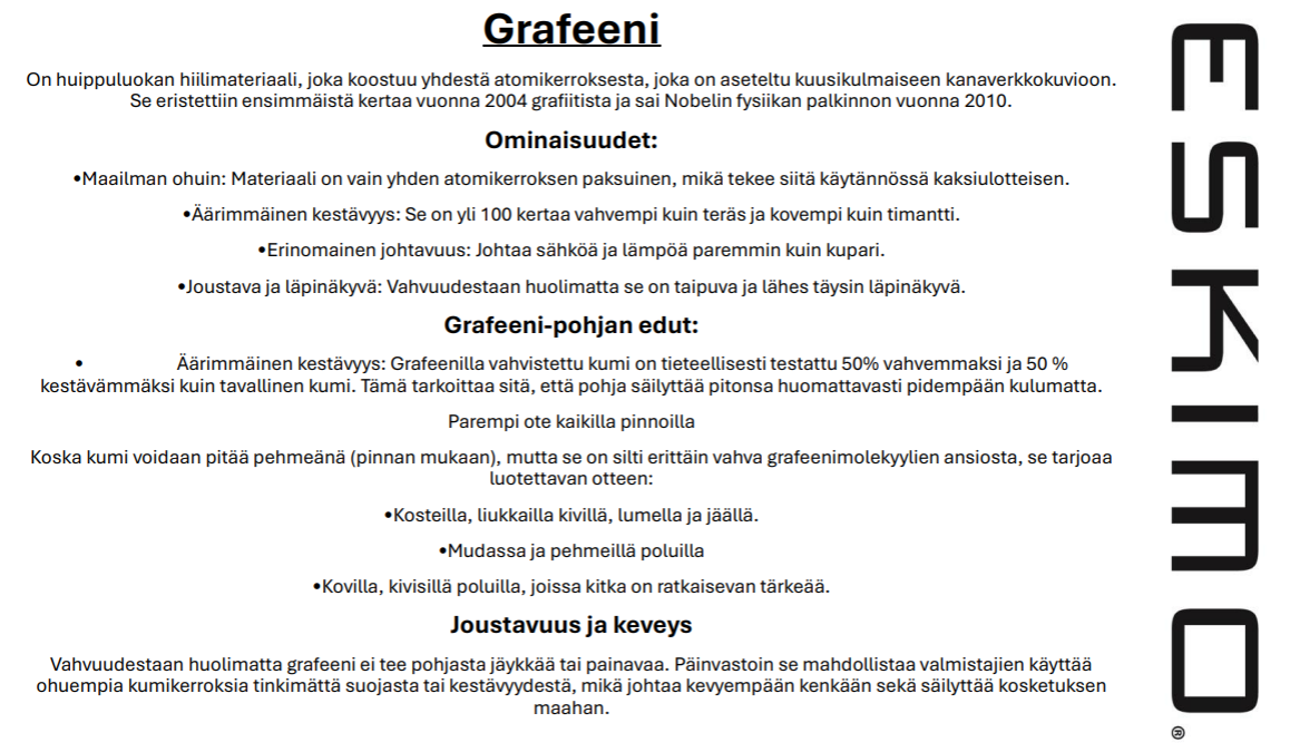 Eskimo nilkkuri - erittäin pitävällä Grafeeni-pohjalla